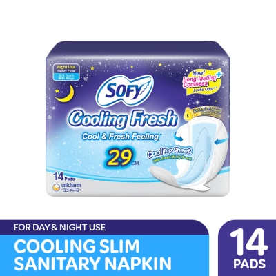 SOFY SOFY Cooling Fresh Night Slim Wing 29 cm - 14 pads