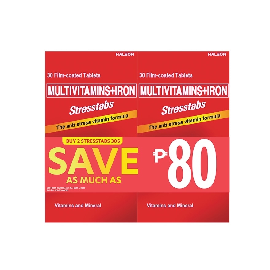 STRESSTABS 2x30s Film Coated Tablets Save P80