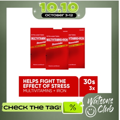 STRESSTABS Stresstab Multivitamins + Iron 30 Tablets 30 Bottle X3 image