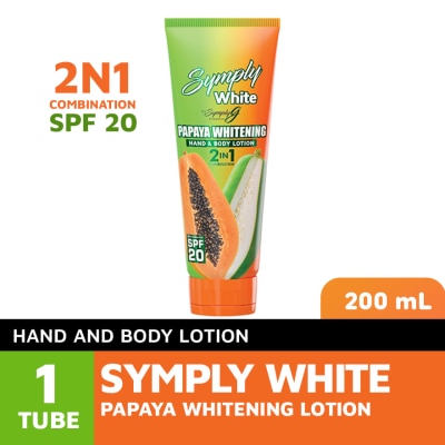 SYMPLY G Symply White Papaya Whitening Hand & Body Lotion 2In1 W/ Spf20 200Ml