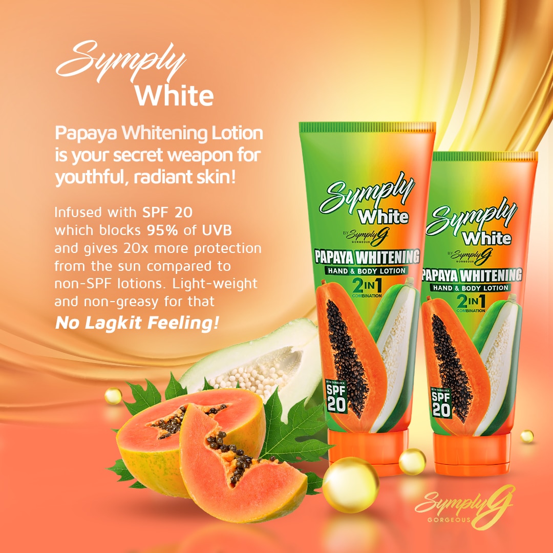 Symply White Papaya Whitening Hand & Body Lotion 2In1 W/ Spf20 200Ml