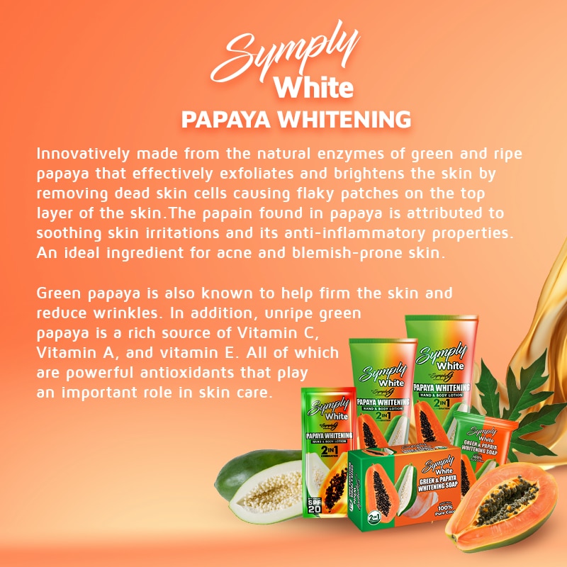 Symply White Papaya Whitening Hand & Body Lotion 2In1 W/ Spf20 200Ml