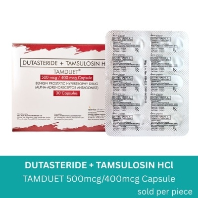 TAMDUET - TAMDUET Dutasteride + Tamsulosin Hydrochloride 500mcg/400mcg Cap Sold Per Piece [PRESCRIPTION REQUIRED]