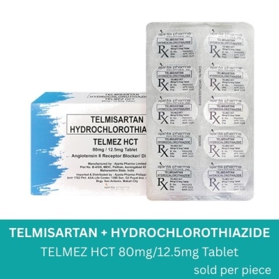 TELMEZ HCT - TELMEZ HCT Telmisartan + Hydrochlorothiazide 80mg/12.5mg Tablet Sold Per Piece [PRESCRIPTION REQUIRED]
