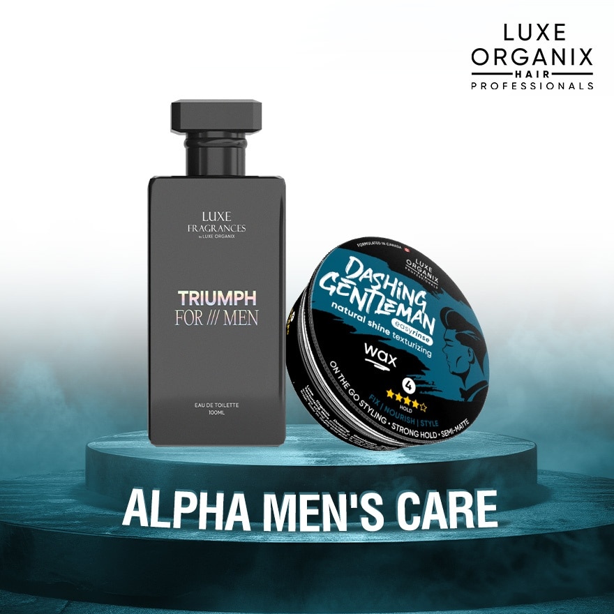LUXE ORGANIX Chivalry For Men Eau De Toilette & Dashing Gentleman Wax Alpha Mens Care Duo