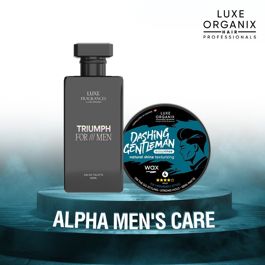 LUXE ORGANIX Chivalry For Men Eau De Toilette & Dashing Gentleman Wax Alpha Mens Care Duo