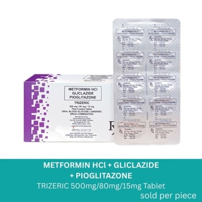 TRIZERIC TRIZERIC 500mg/80mg/15mg Film Coated Tablet Sold Per Piece [PRESCRIPTION REQUIRED]