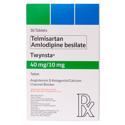 TWYNSTA - TWYNSTA Twynsta Telmisartan 40mg + Amlodipine 10mg Sold Per Piece [Prescription Required]