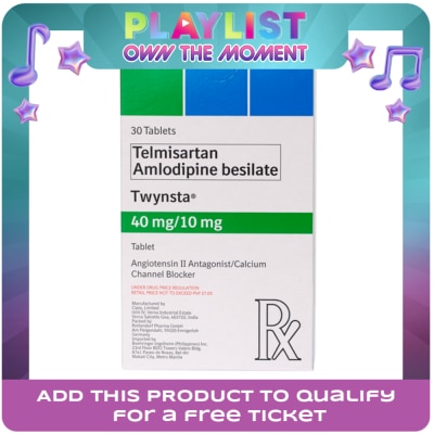 TWYNSTA - TWYNSTA Twynsta Telmisartan 40mg + Amlodipine 10mg Sold Per Piece [Prescription Required]