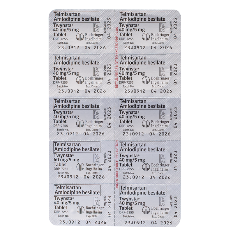 TWYNSTA Twynsta Telmisartan 40mg + Amlodipine 5mg Sold Per Piece [Prescription Required]