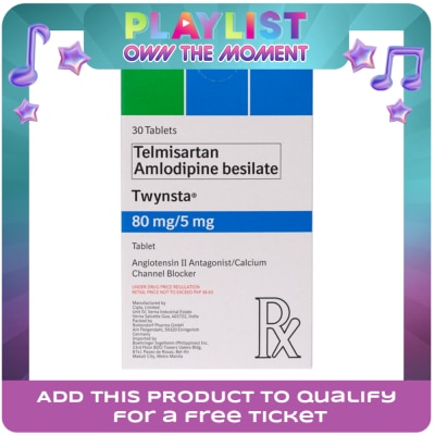 TWYNSTA - TWYNSTA Twynsta Telmisartan 80mg + Amlodipine 5mg Sold Per Piece [Prescription Required]