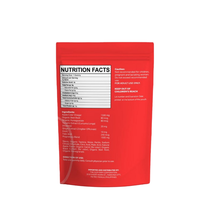 THE SLIM FIRM APPLE CIDER VINEGAR GUMMIES 1000mg TRAVEL SIZE 30 gummies