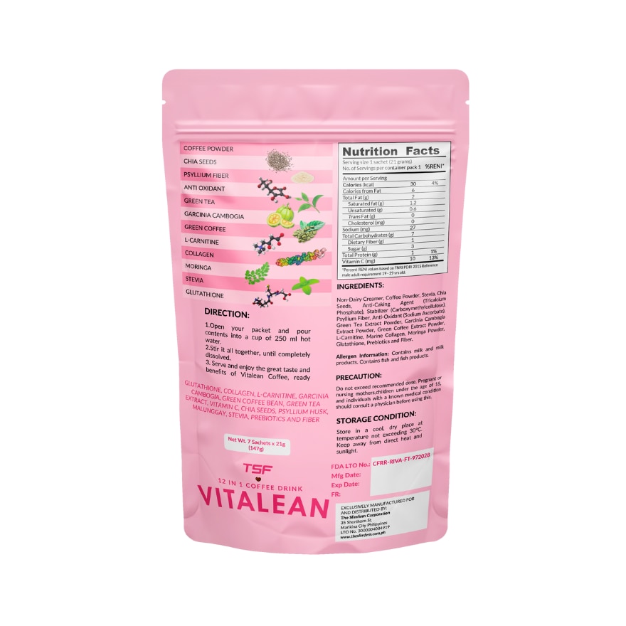 THE SLIM FIRM VITALEAN COFFEE 1 box (7 sachets)