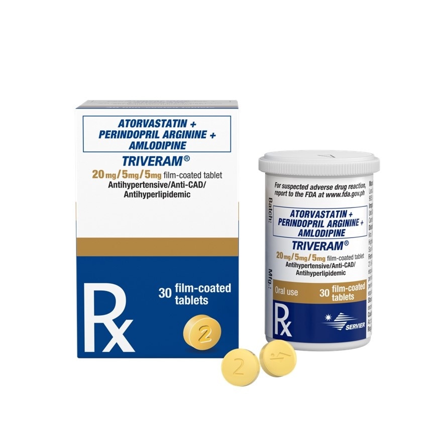 Atorvastatin 20Mg, Perindopril Arginine 5Mg, Amlodipine 5Mg 1 Film-Coated Tablet [Prescription Required] image