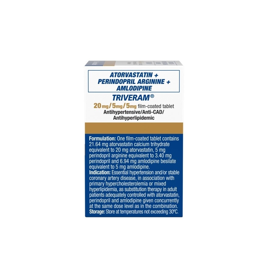 Atorvastatin 20Mg, Perindopril Arginine 5Mg, Amlodipine 5Mg 1 Film-Coated Tablet [Prescription Required] image