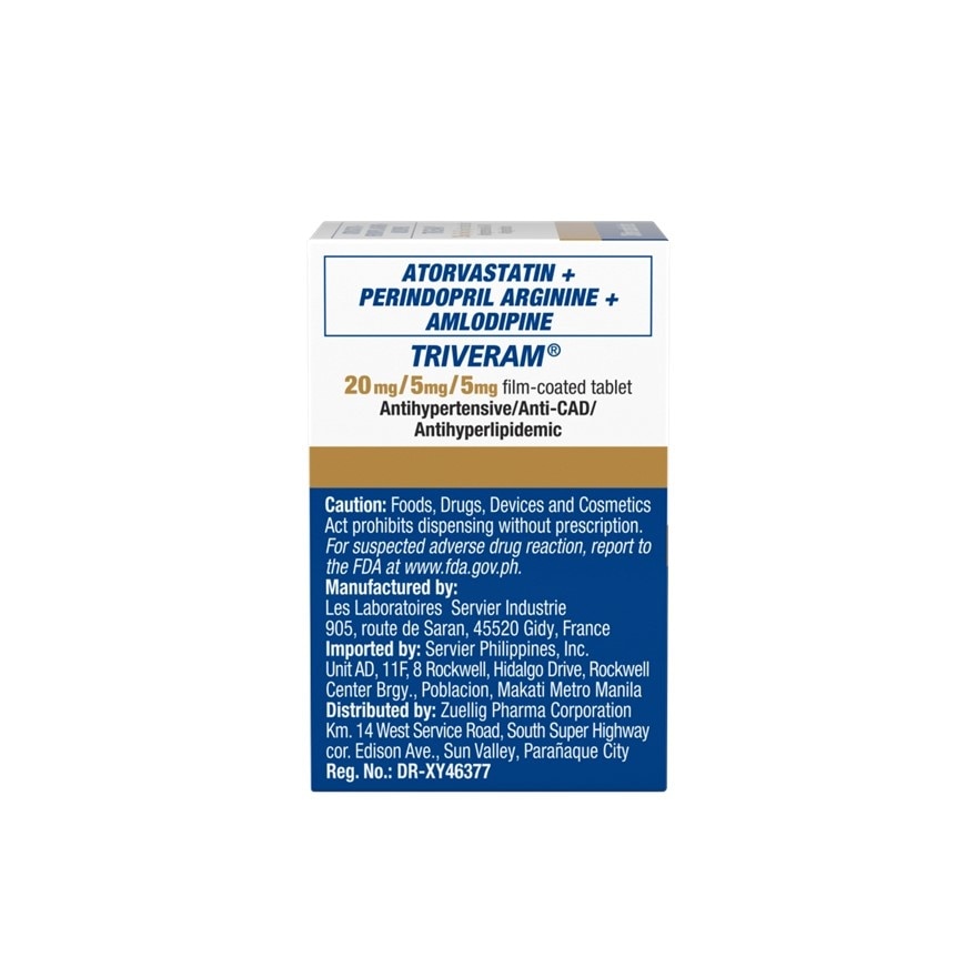 Atorvastatin 20Mg, Perindopril Arginine 5Mg, Amlodipine 5Mg 1 Film-Coated Tablet [Prescription Required] image