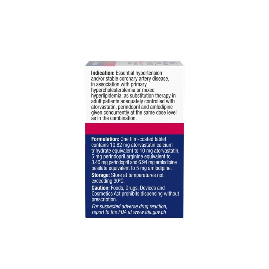 TRIVERAM INITIO Atorvastatin 10 mg+ Perindopril 5 mg + Amlodipine 5 mg Sold Per Piece [PRESCRIPTION REQUIRED]