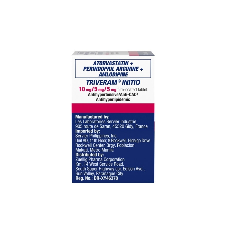 TRIVERAM INITIO Atorvastatin 10 mg+ Perindopril 5 mg + Amlodipine 5 mg Sold Per Piece [PRESCRIPTION REQUIRED]
