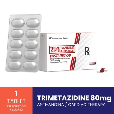 VASTAREL - Vastrel OD Trimetazidine Dihydrochloride 80mg 1 Capsule (Sold Per Piece) [Prescription Required] image
