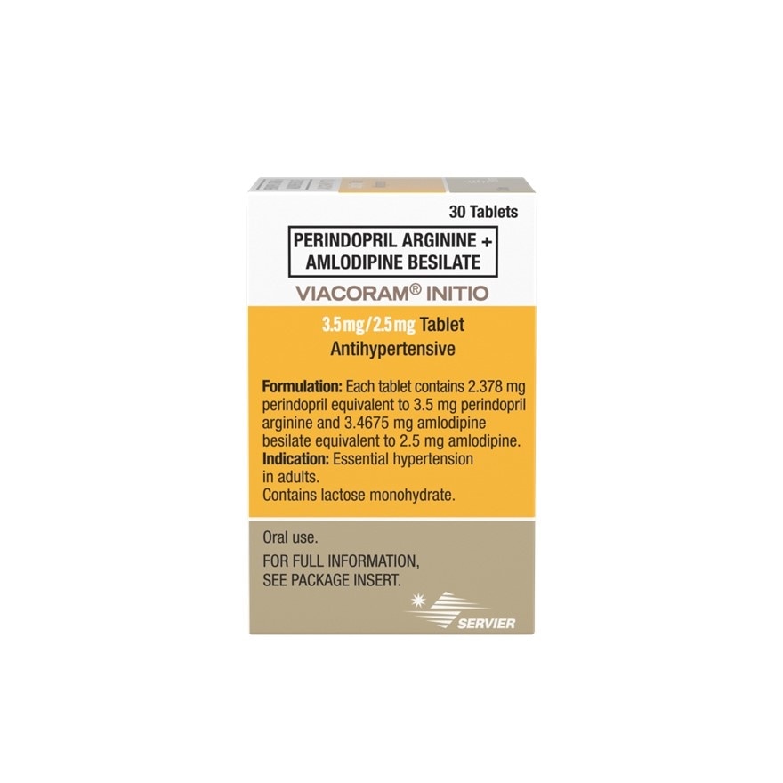 VIACORAM Perindopril arginine + Amlodipine besilate 3.5mg/2.5mg Sold Per Piece [Prescription Required] image