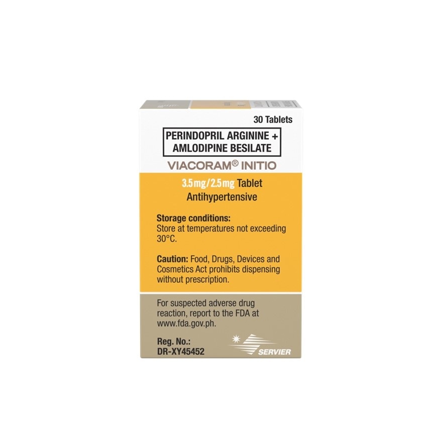 VIACORAM Perindopril arginine + Amlodipine besilate 3.5mg/2.5mg Sold Per Piece [Prescription Required] image