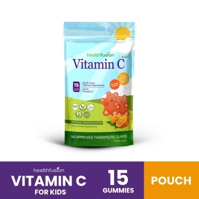 HEALTH FUSION Vitamin C Kids Natural Orange Flavor Pouch 30g (15 Pectin Gummies)
