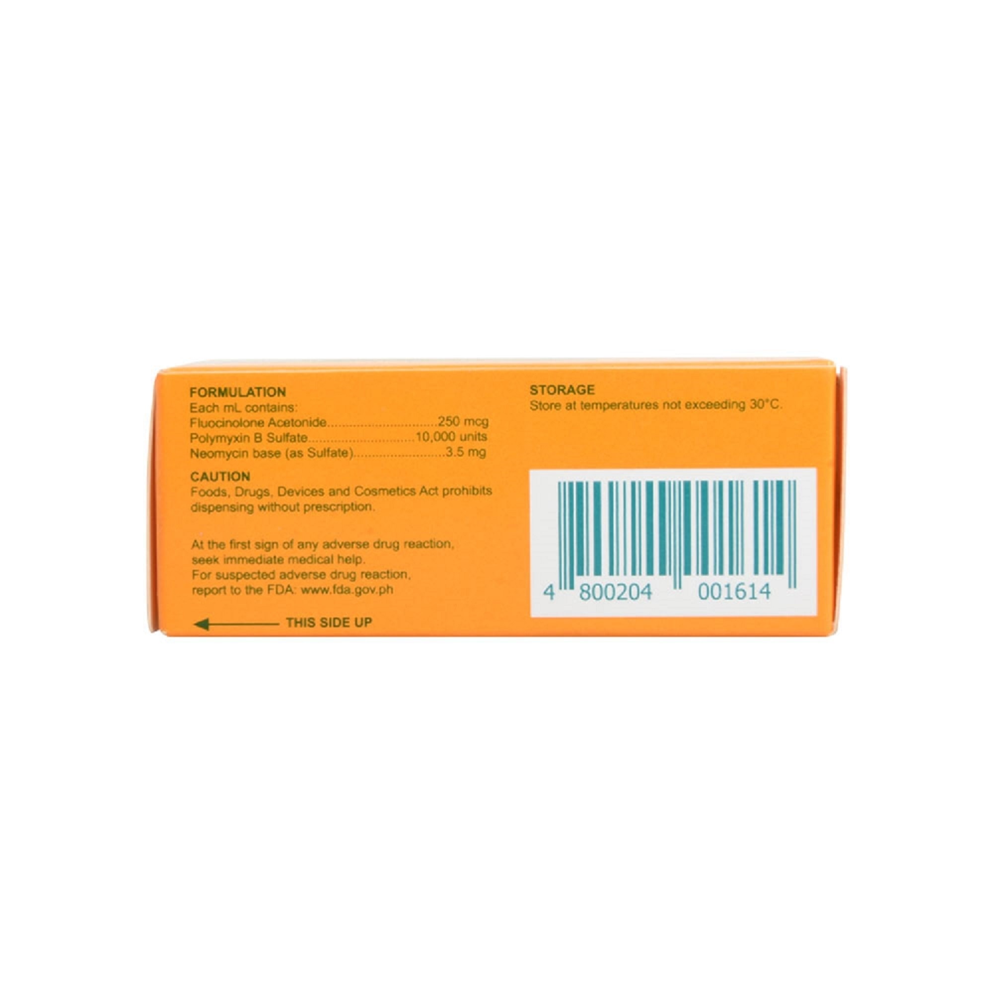 Fluocinolone Neomycin Polymyxin B sulfate 250 mcg/3.5 mg/10;000 units/mL Otic Drops 5 mL [PRESCRIPTION REQUIRED]