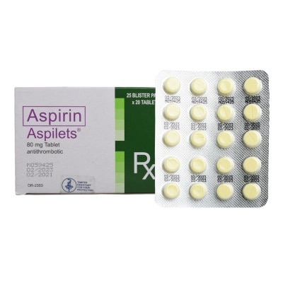 ASPILETS Aspirin 80 mg 1 Chewable Tablet [PRESCRIPTION REQUIRED]