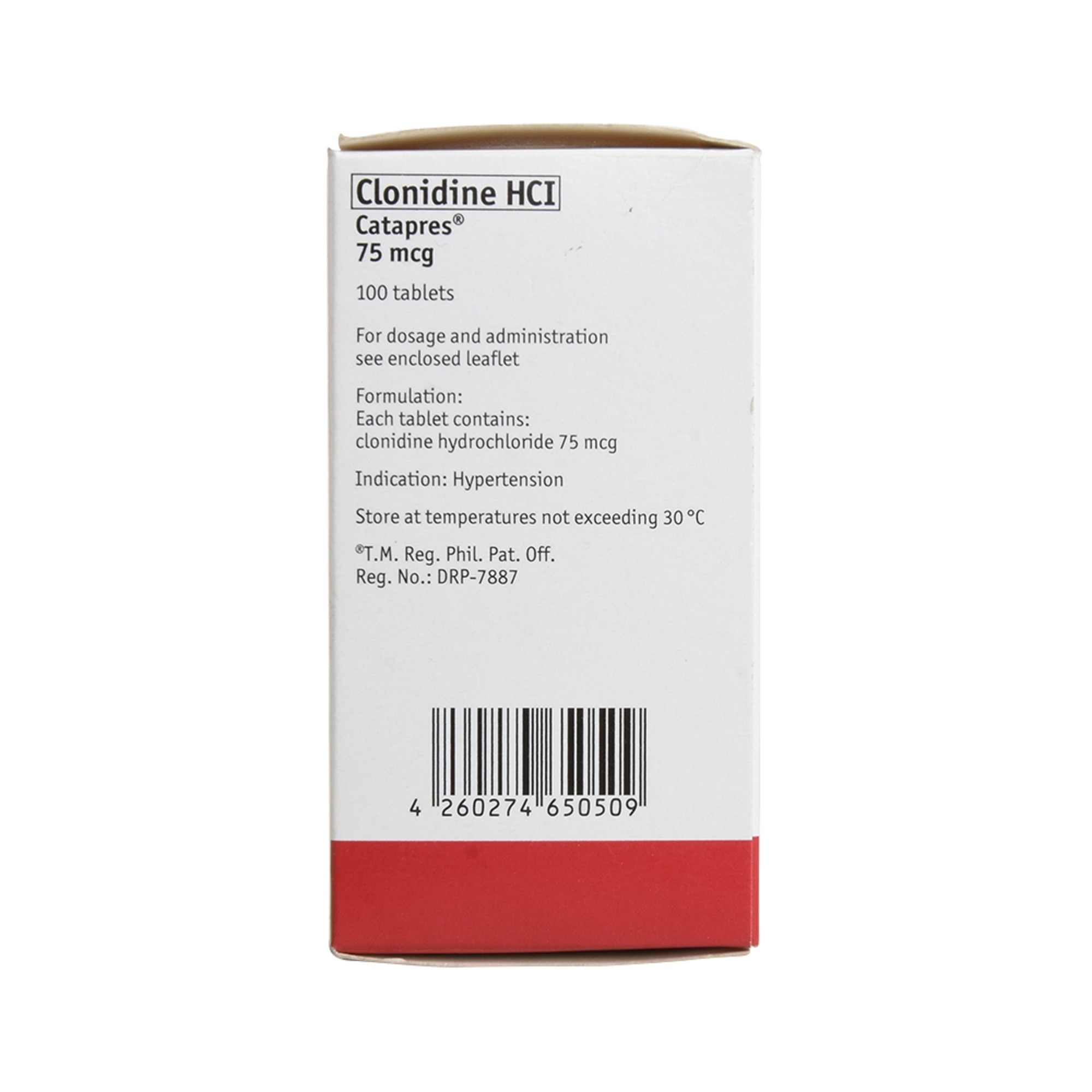 Catapres Clonidine mcg 1 Tablet [Prescription Required]