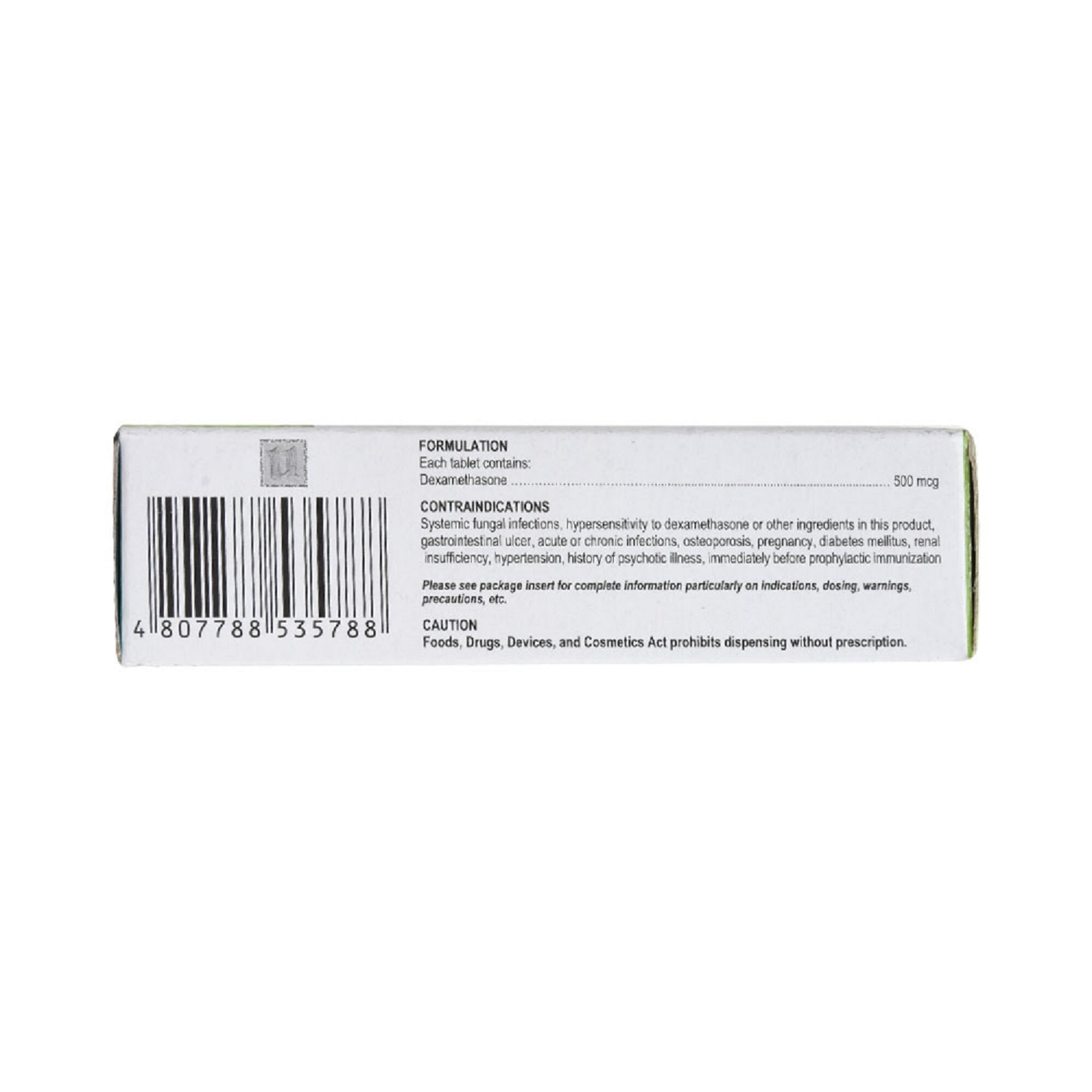 Dexamethasone 500 mcg 1 Tablet [PRESCRIPTION REQUIRED]