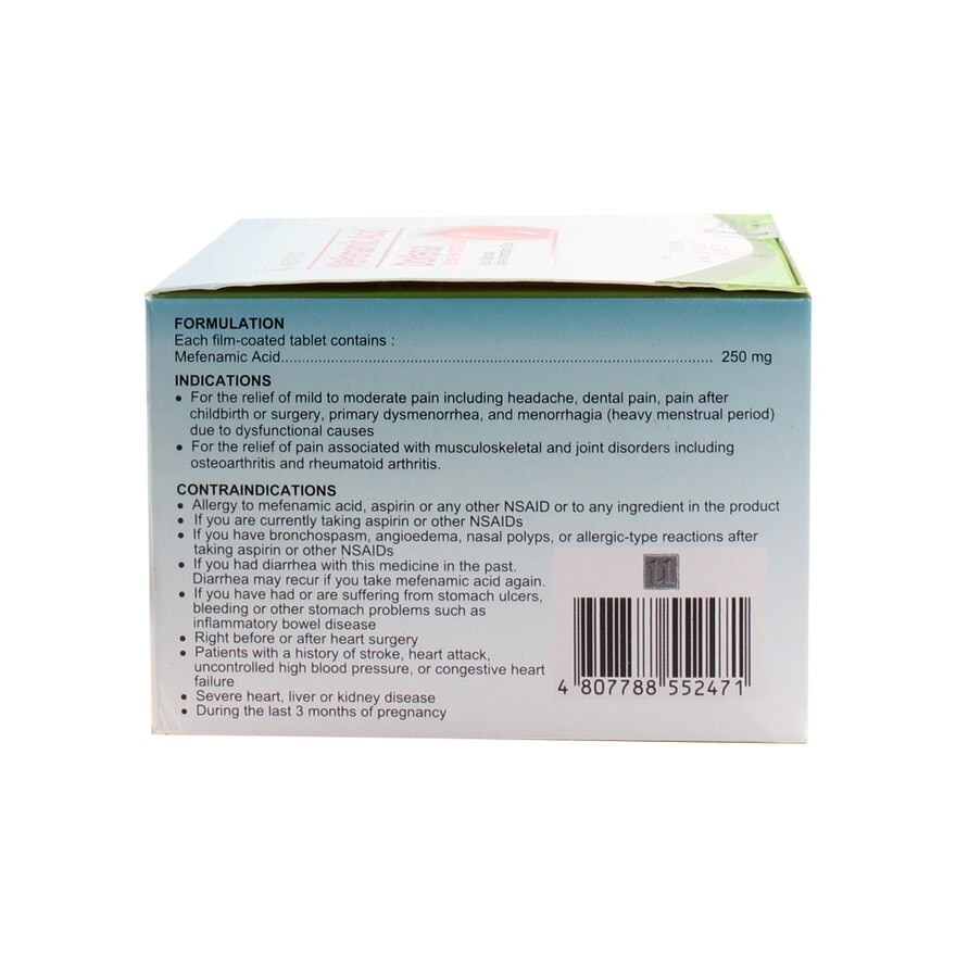 Mefenamic Acid 250mg 1 Tablet