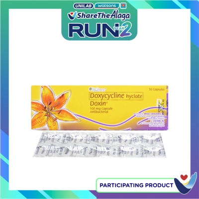 DOXIN DOXIN Doxycycline Hydrochloride 100mg Sold Per Piece [PRESCRIPTION REQUIRED] image
