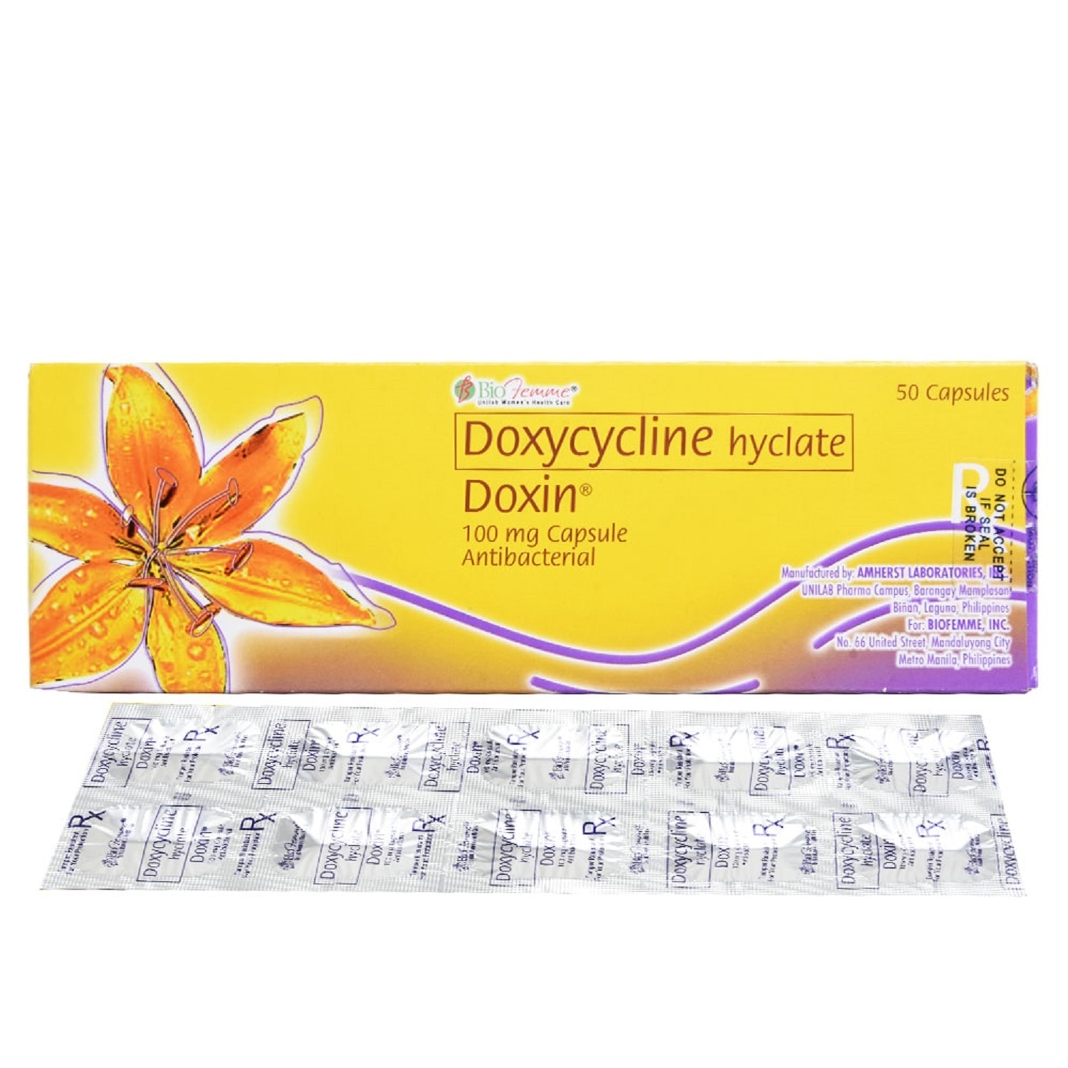 DOXIN Doxycycline Hydrochloride 100mg Sold Per Piece [PRESCRIPTION REQUIRED]