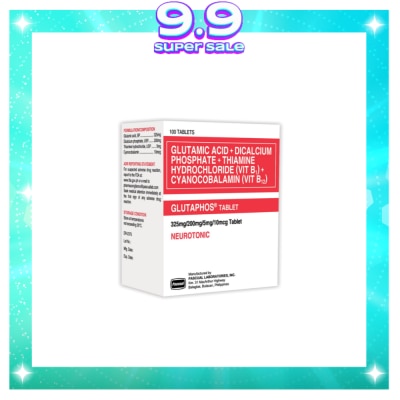GLUTAPHOS Dicalcium phosphate 200 mg; Glutamic acid 325 mg; Thiamine HCl 5 mg; Vitamin B12 10 mcg 1 Tablet
