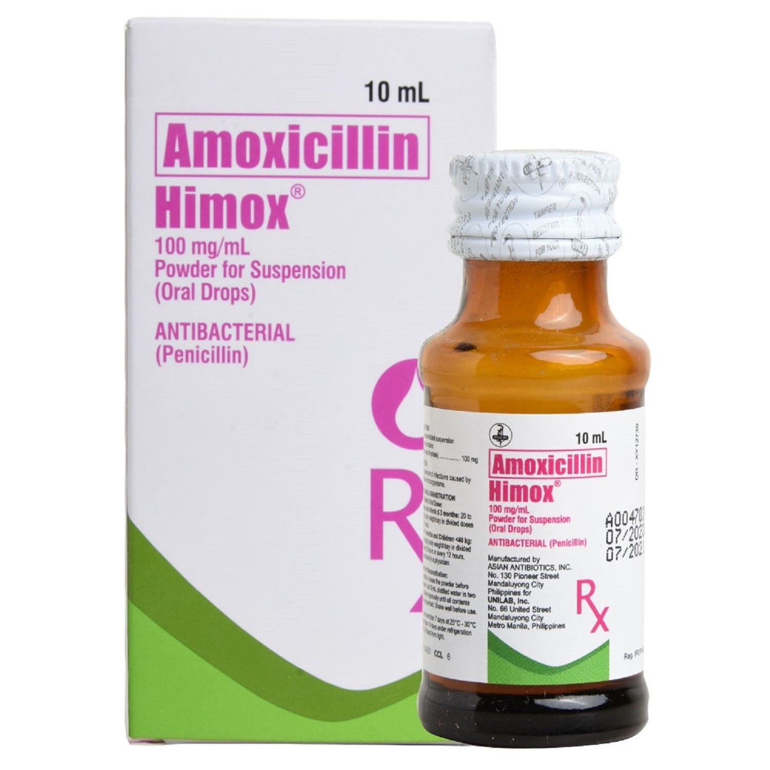 Amoxicillin trihydrate 100mg/mL Drops 10mL [PRESCRIPTION REQUIRED]