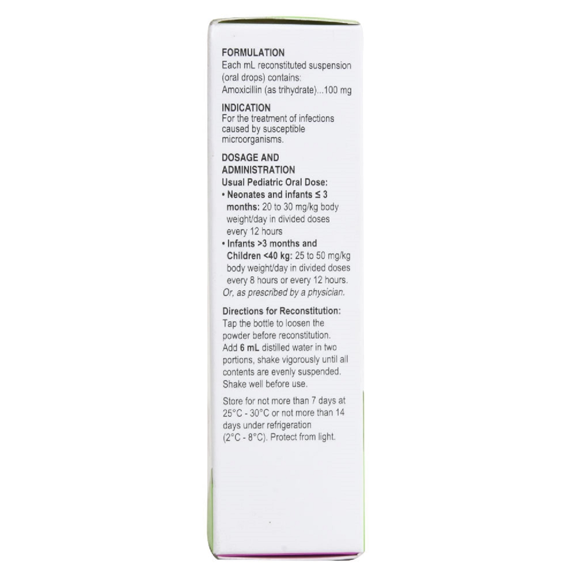 Amoxicillin trihydrate 100mg/mL Drops 10mL [PRESCRIPTION REQUIRED]