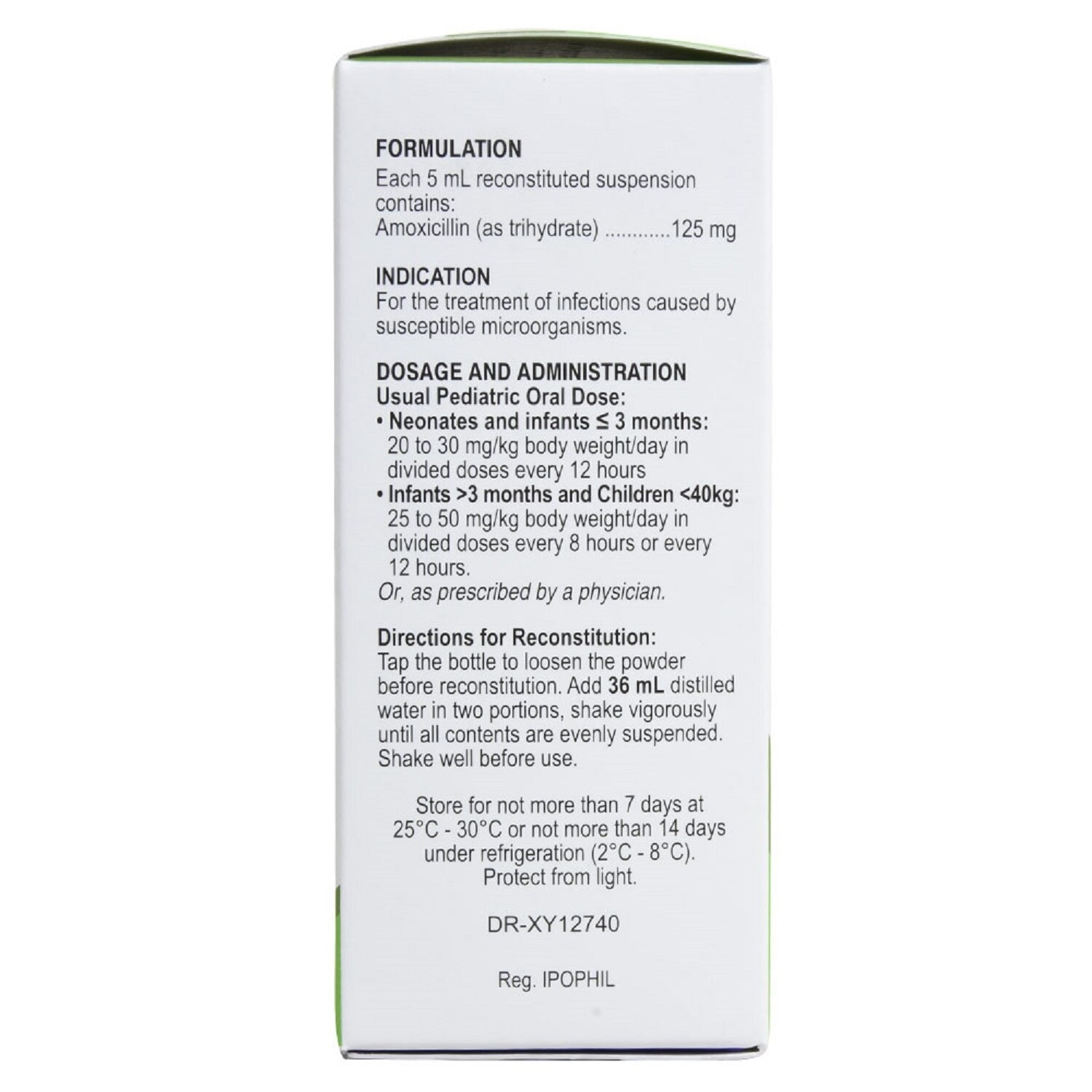 Amoxicillin trihydrate 125mg/5mL Suspension 60mL [PRESCRIPTION REQUIRED]