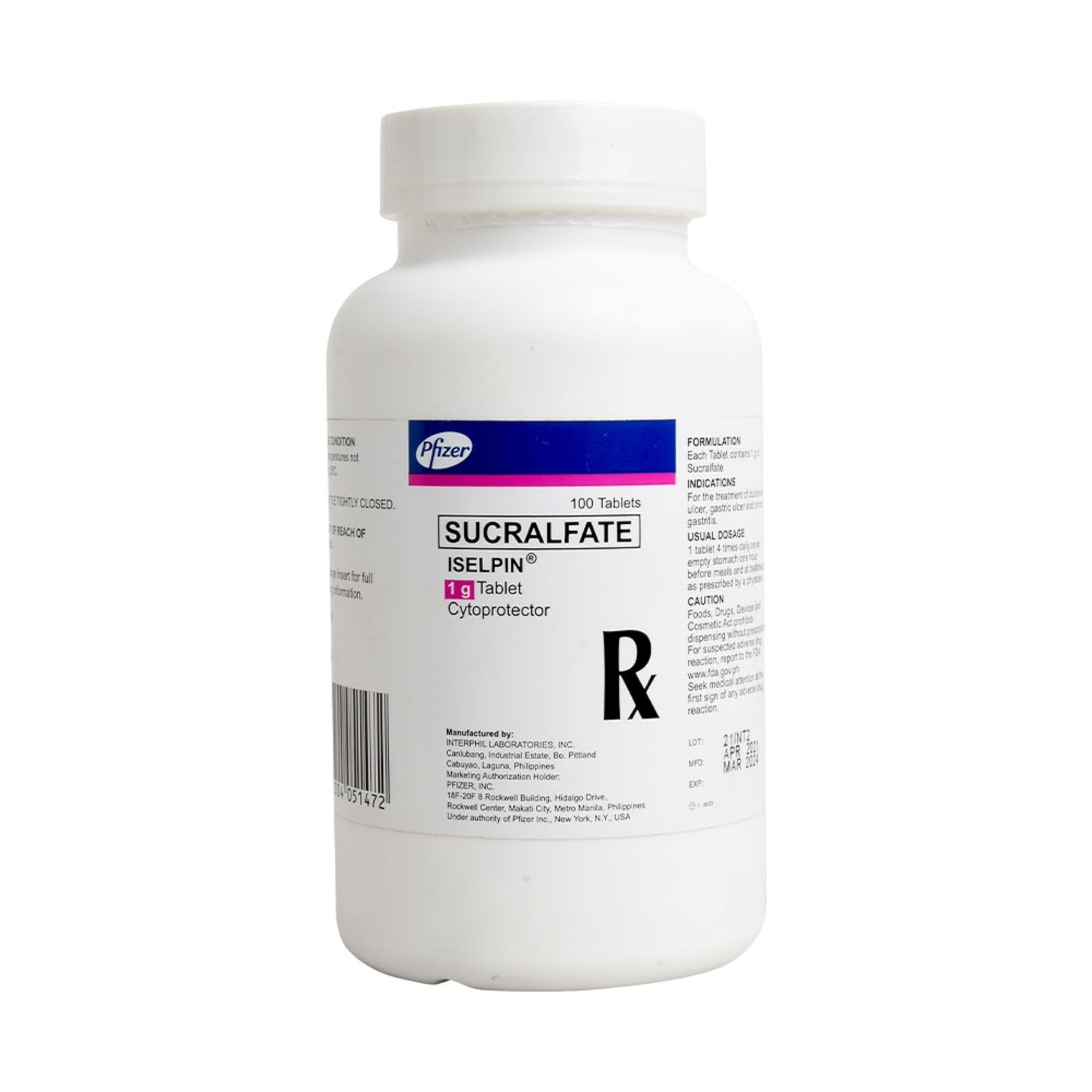 ISELPIN Sucralfate 1g Sold Per Piece [PRESCRIPTION REQUIRED]