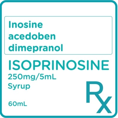 ISOPRINOSINE Inosine Acedoben Dimepranol 250mg/5mL Syrup 60mL [PRESCRIPTION REQUIRED]