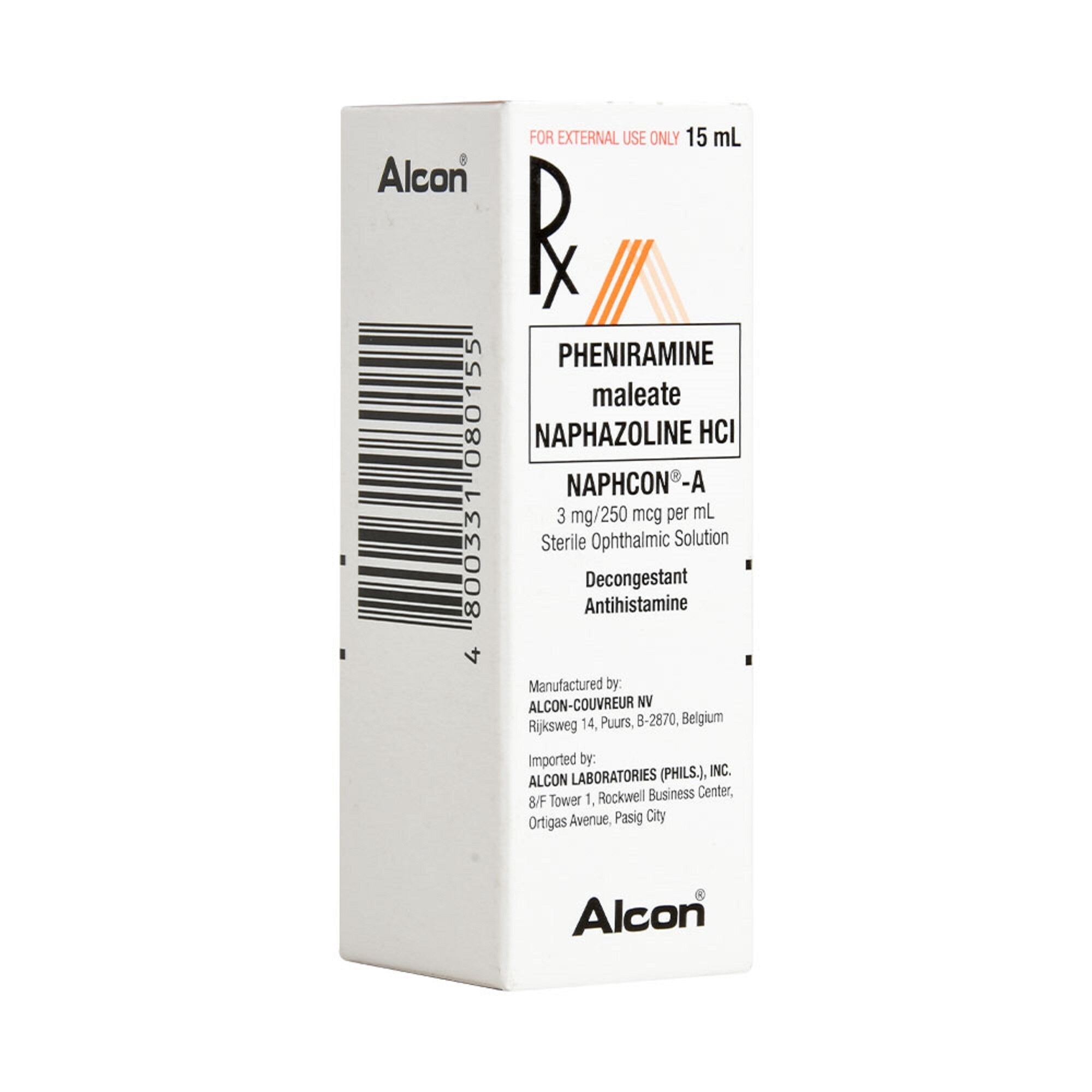 Pheniramine maleate 3mg + Naphazoline HCl 250mcg Eye Drops 15mL [PRESCRIPTION REQUIRED]