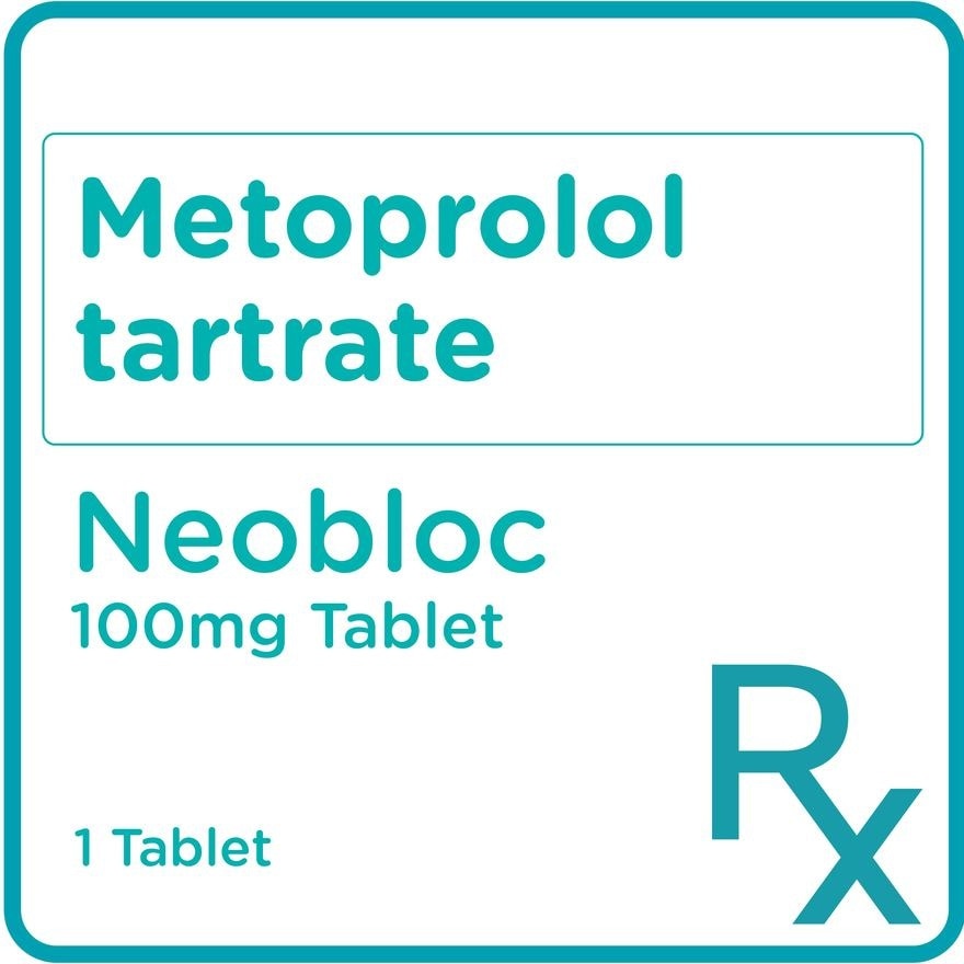 NEOBLOC Metoprolol Tartrate 100mg Sold Per Piece [PRESCRIPTION REQUIRED]