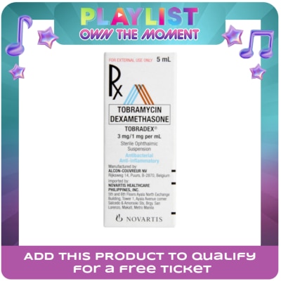 TOBRADEX - Tobramycin + Dexamethasone 3mg/1mg Eye Drops x5mL [PRESCRIPTION REQUIRED]