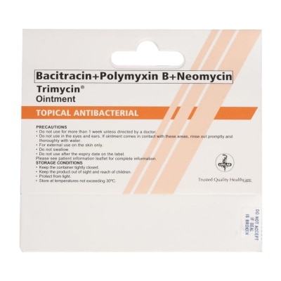 TRIMYCIN Bacitracin+Polymyxin B+Neomycin Topical Antibacterial Ointment 10g