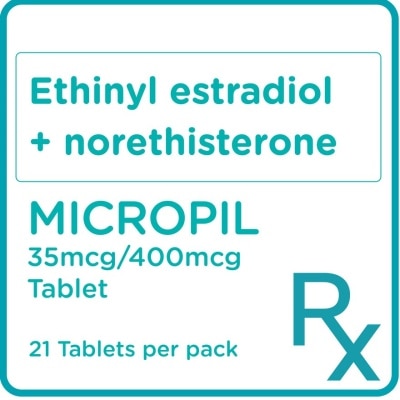 MICROPIL Ethinyl estradiol + norethisterone 21 Tablets [PRESCRIPTION REQUIRED]