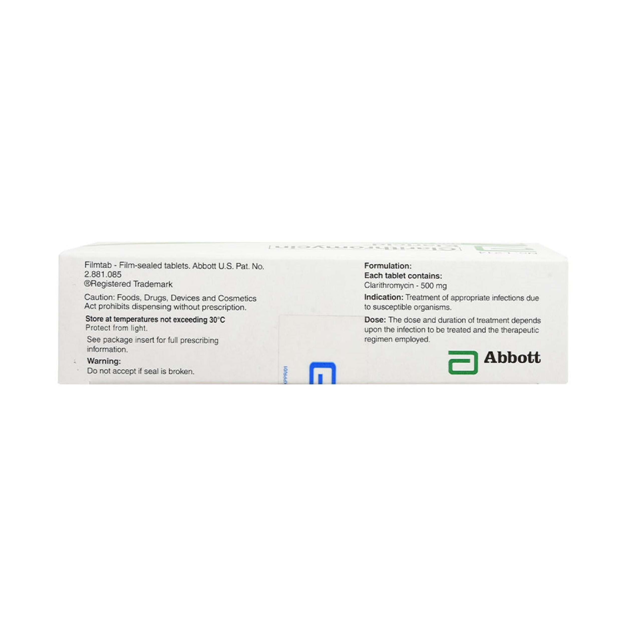 Clarithromycin 500mg 1 Tablet [PRESCRIPTION REQUIRED]