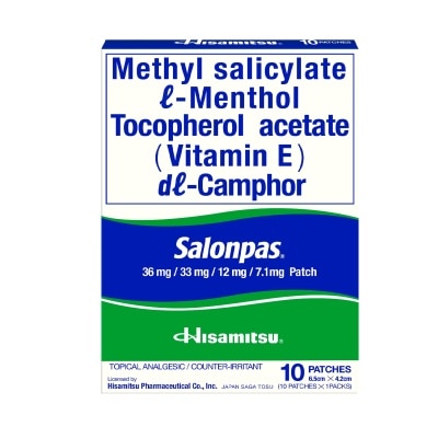 SALONPAS Methylsalicylate 105mg Menthol 31.5mg Medicated Patch