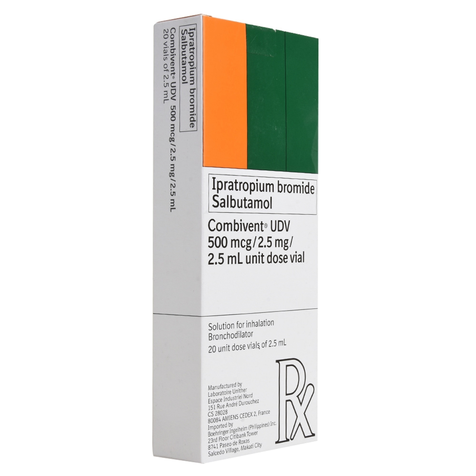 Ipratropium Br salbutamol Sulfate 500 mcg/ 2.5 mg / 2.5 mL per UDV 2.5mL (1 Unit Dose Vial) [PRESCRIPTION REQUIRED]