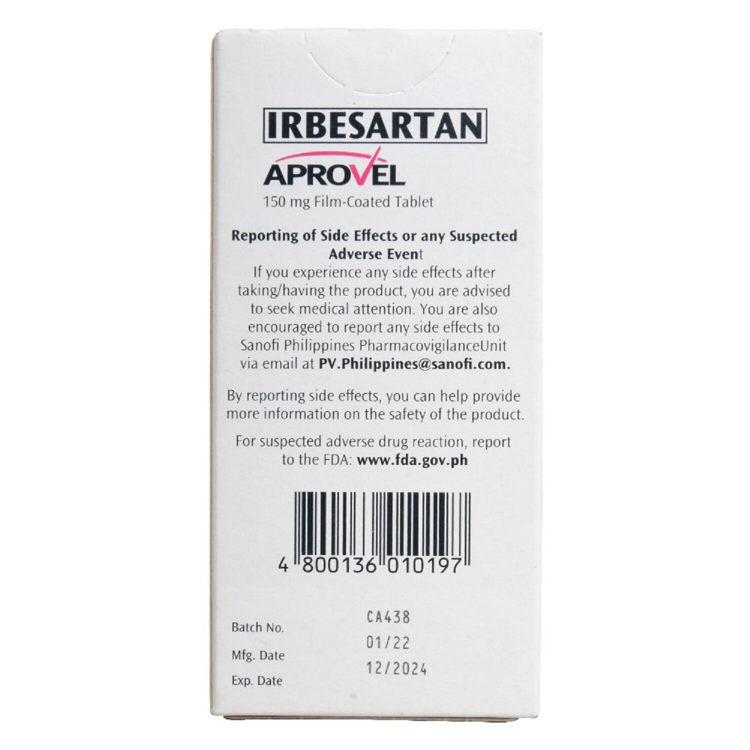 Irbesartan 150mg 1 Tablet [PRESCRIPTION REQUIRED]