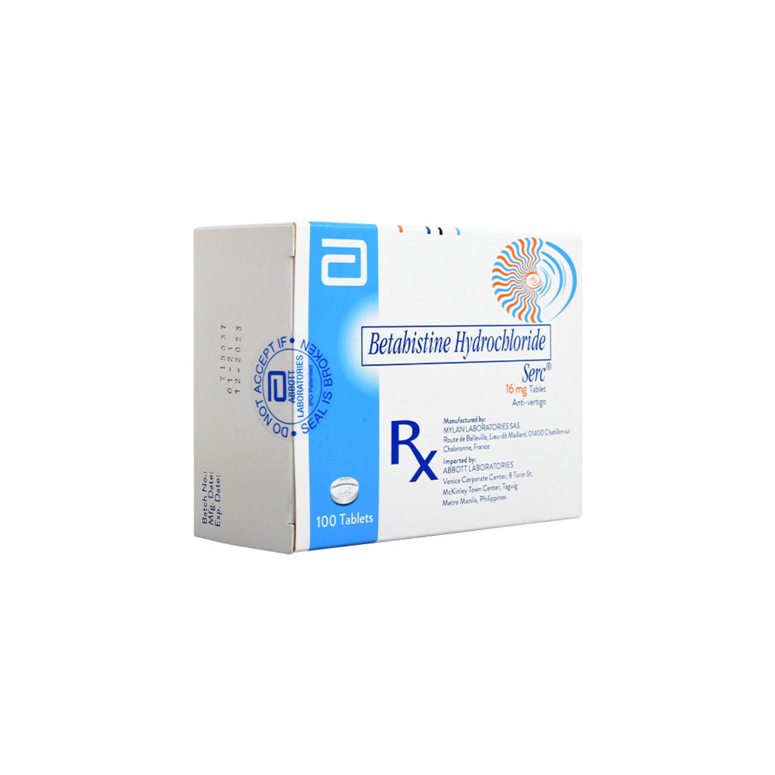 Betahistine diHCl 16mg 1 Tablet [PRESCRIPTION REQUIRED]