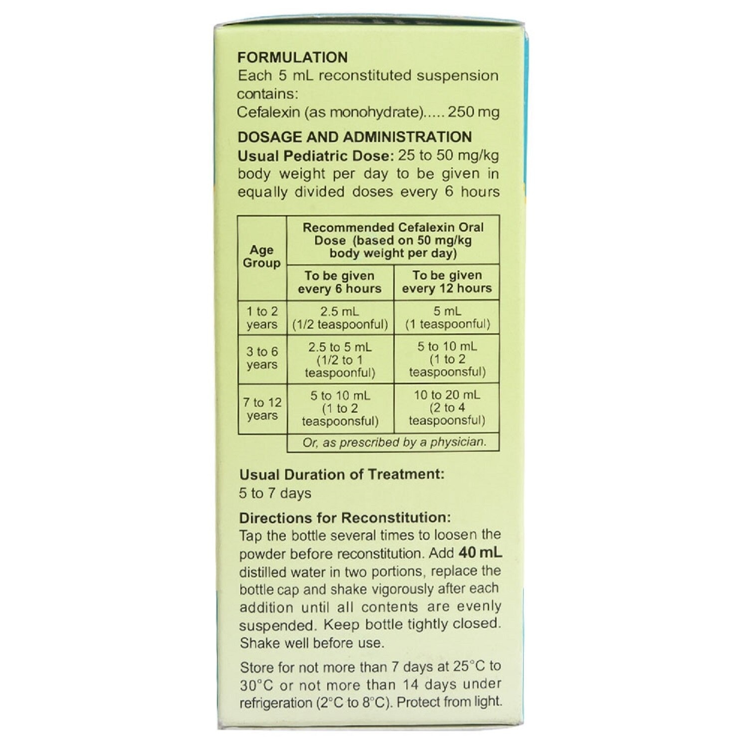 Cefalexin 250 mg/5 mL Oral Suspension 60 mL [PRESCRIPTION REQUIRED]